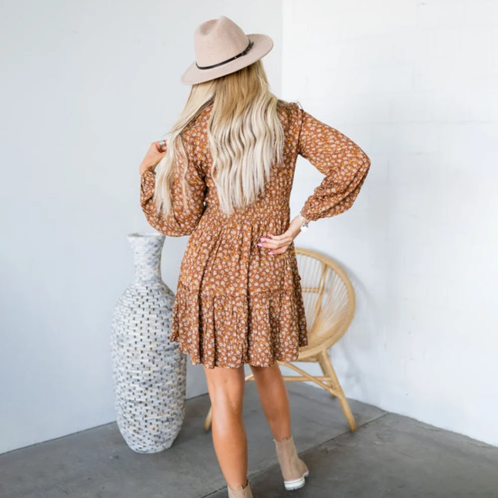 Floral Ruffle Mini Dress - Picture 2 of 3